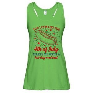 You Look Like The 4th Of July Makes Me Want A Hotdog Real Bad Ladies Essential Flowy Tank