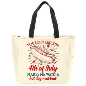 You Look Like The 4th Of July Makes Me Want A Hotdog Real Bad Zip Tote Bag