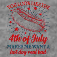 You Look Like The 4th Of July Makes Me Want A Hotdog Real Bad 7-Panel Snapback Hat