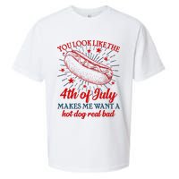You Look Like The 4th Of July Makes Me Want A Hotdog Real Bad Sueded Cloud Jersey T-Shirt