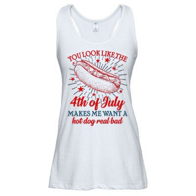 You Look Like The 4th Of July Makes Me Want A Hotdog Real Bad Ladies Essential Flowy Tank