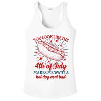 You Look Like The 4th Of July Makes Me Want A Hotdog Real Bad Ladies PosiCharge Competitor Racerback Tank