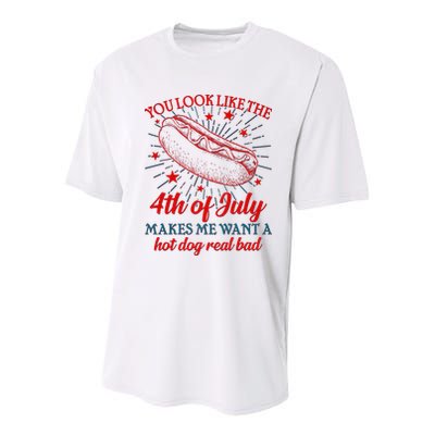 You Look Like The 4th Of July Makes Me Want A Hotdog Real Bad Youth Performance Sprint T-Shirt