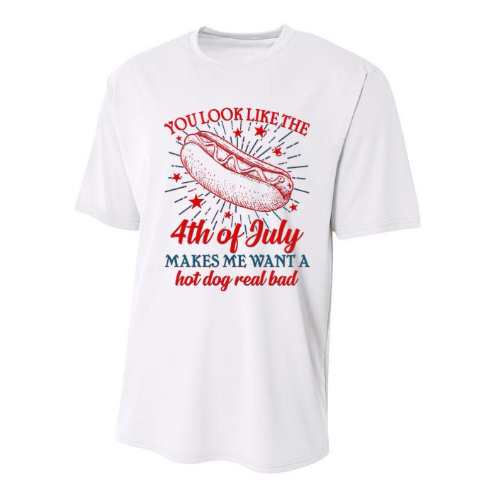 You Look Like The 4th Of July Makes Me Want A Hotdog Real Bad Youth Performance Sprint T-Shirt