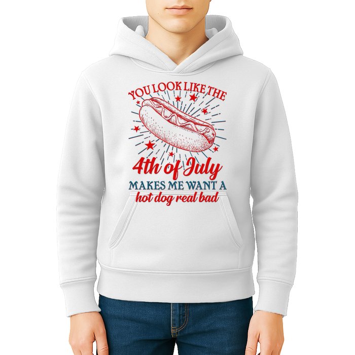 You Look Like The 4th Of July Makes Me Want A Hotdog Real Bad Kids Hoodie