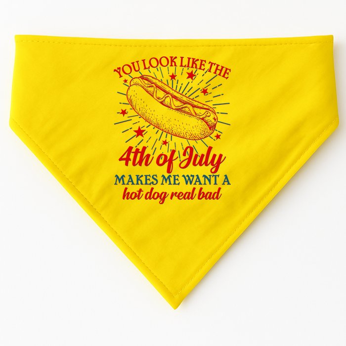 You Look Like The 4th Of July Makes Me Want A Hotdog Real Bad USA-Made Doggie Bandana