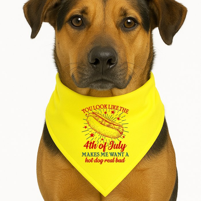 You Look Like The 4th Of July Makes Me Want A Hotdog Real Bad USA-Made Doggie Bandana