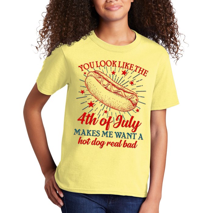 You Look Like The 4th Of July Makes Me Want A Hotdog Real Bad Kids T-Shirt