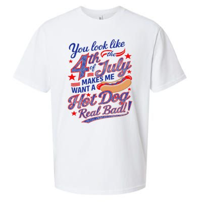 You Look Like 4th Of July Makes Me Want A Hot Dog Real Bad Sueded Cloud Jersey T-Shirt