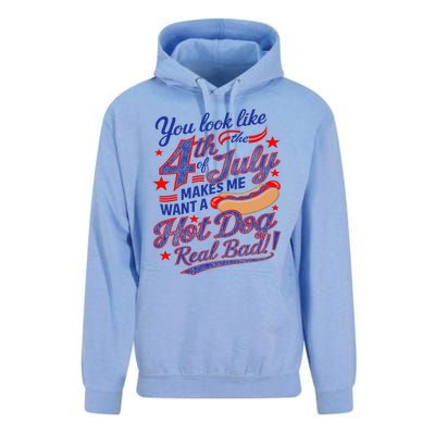 You Look Like 4th Of July Makes Me Want A Hot Dog Real Bad Unisex Surf Hoodie