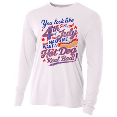 You Look Like 4th Of July Makes Me Want A Hot Dog Real Bad Cooling Performance Long Sleeve Crew