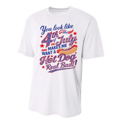 You Look Like 4th Of July Makes Me Want A Hot Dog Real Bad Performance Sprint T-Shirt