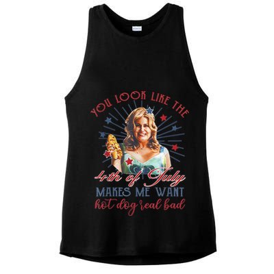 You Look Like 4th Of July Makes Me Want A Hot Dog Real Bad Ladies PosiCharge Tri-Blend Wicking Tank