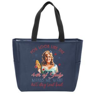 You Look Like 4th Of July Makes Me Want A Hot Dog Real Bad Zip Tote Bag