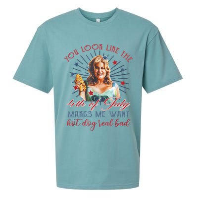 You Look Like 4th Of July Makes Me Want A Hot Dog Real Bad Sueded Cloud Jersey T-Shirt