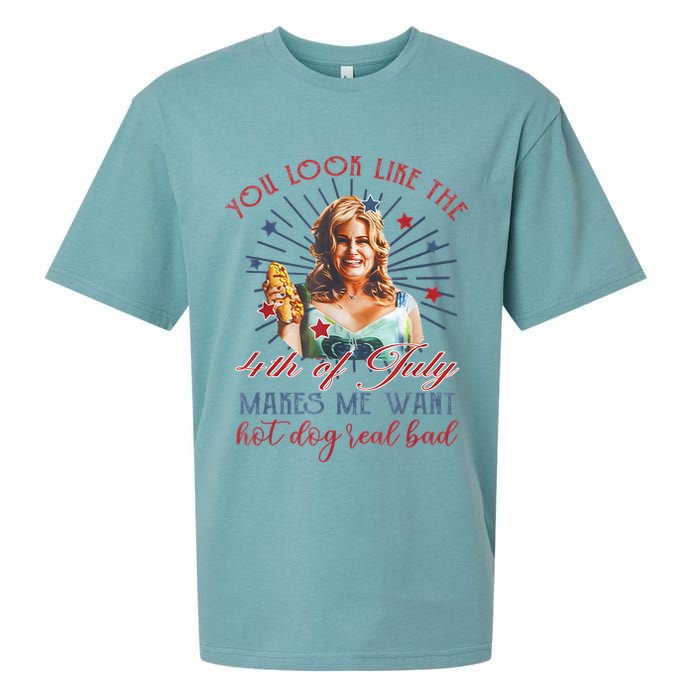 You Look Like 4th Of July Makes Me Want A Hot Dog Real Bad Sueded Cloud Jersey T-Shirt