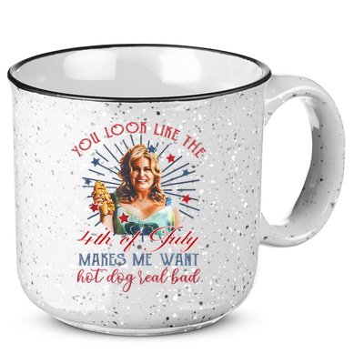 You Look Like 4th Of July Makes Me Want A Hot Dog Real Bad 15oz Campfire Ceramic Mug