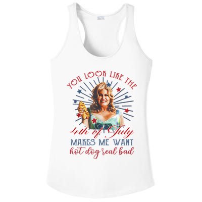 You Look Like 4th Of July Makes Me Want A Hot Dog Real Bad Ladies PosiCharge Competitor Racerback Tank