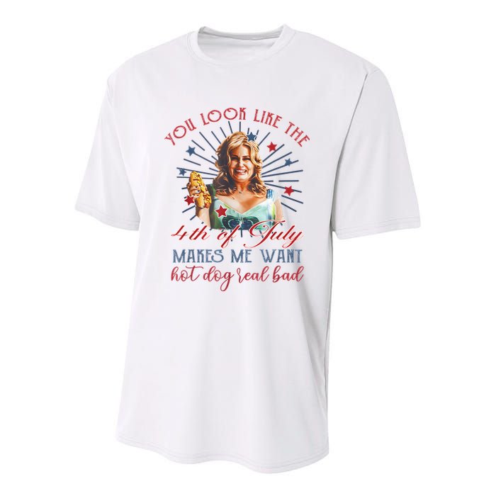 You Look Like 4th Of July Makes Me Want A Hot Dog Real Bad Youth Performance Sprint T-Shirt