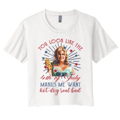 You Look Like 4th Of July Makes Me Want A Hot Dog Real Bad Crop Top