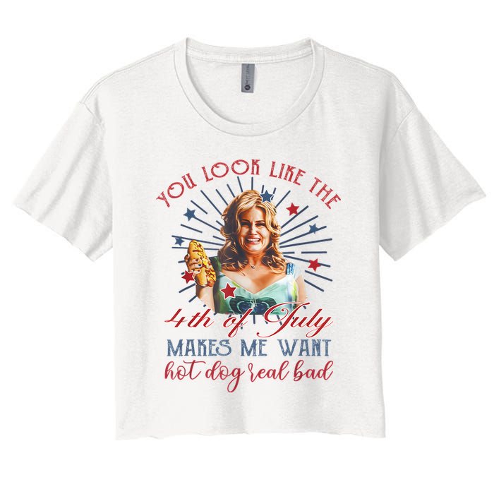 You Look Like 4th Of July Makes Me Want A Hot Dog Real Bad Crop Top