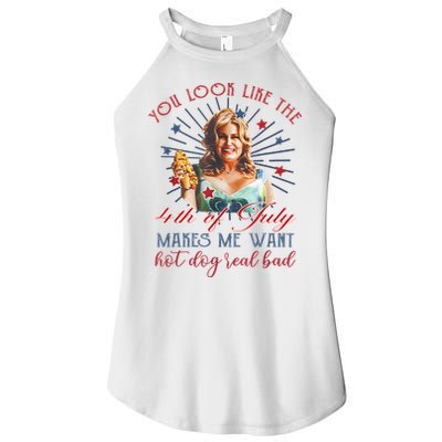 You Look Like 4th Of July Makes Me Want A Hot Dog Real Bad Women's Perfect Tri Rocker Tank