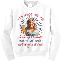 You Look Like 4th Of July Makes Me Want A Hot Dog Real Bad Kids Sweatshirt
