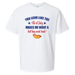 You Look Like 4th Of July Makes Me Want A Hot Dog Real Bad Sueded Cloud Jersey T-Shirt