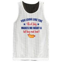 You Look Like 4th Of July Makes Me Want A Hot Dog Real Bad Mesh Reversible Basketball Jersey Tank