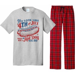 You Look Like 4th Of July Makes Me Want A Hotdog Real Bad Pajama Set