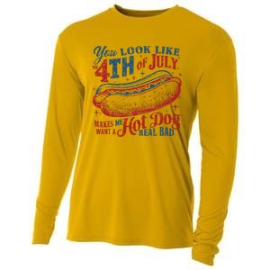 You Look Like 4th Of July Makes Me Want A Hotdog Real Bad Cooling Performance Long Sleeve Crew