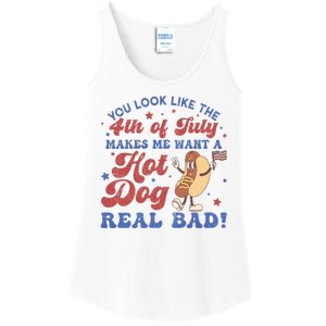 You Look Like The Fouth Of July Makes Me Want A Hot Dog Real Bad Ladies Essential Tank