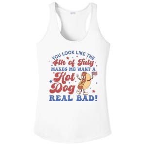 You Look Like The Fouth Of July Makes Me Want A Hot Dog Real Bad Ladies PosiCharge Competitor Racerback Tank