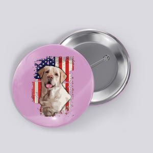 Yellow Labrador Labs Patriotic American Flag Dog 4th Of July Button