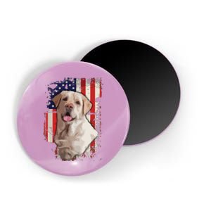 Yellow Labrador Labs Patriotic American Flag Dog 4th Of July Magnet