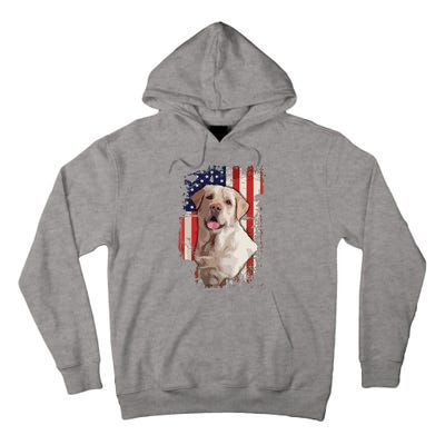 Yellow Labrador Labs Patriotic American Flag Dog 4th Of July Tall Hoodie