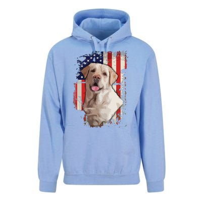 Yellow Labrador Labs Patriotic American Flag Dog 4th Of July Unisex Surf Hoodie