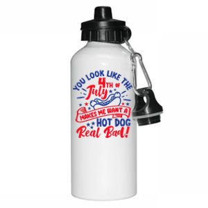 You Look Like 4th Of July Makes Me Want A Hot Dog Real Bad Aluminum Water Bottle