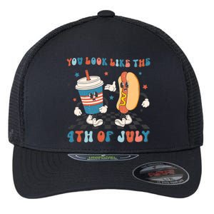 You Look Like The 4th Of July Makes Me Want A Hot Dog Gift Flexfit Unipanel Trucker Cap