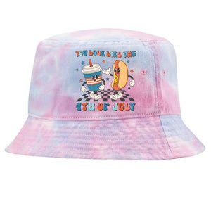 You Look Like The 4th Of July Makes Me Want A Hot Dog Gift Tie-Dyed Bucket Hat