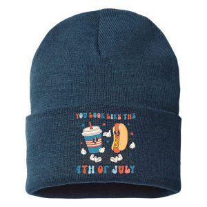 You Look Like The 4th Of July Makes Me Want A Hot Dog Gift Sustainable Knit Beanie