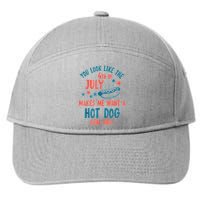 You Look Like 4th Of July Makes Me Want A Hot Dog Real Bad 7-Panel Snapback Hat