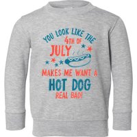 You Look Like 4th Of July Makes Me Want A Hot Dog Real Bad Toddler Sweatshirt