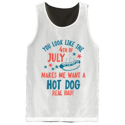 You Look Like 4th Of July Makes Me Want A Hot Dog Real Bad Mesh Reversible Basketball Jersey Tank