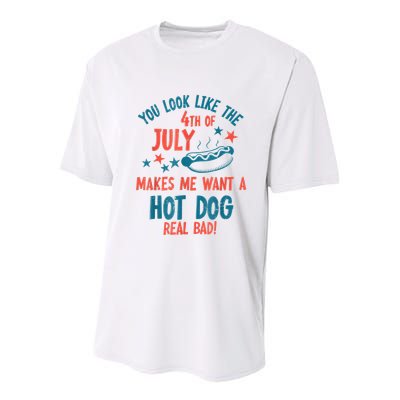 You Look Like 4th Of July Makes Me Want A Hot Dog Real Bad Youth Performance Sprint T-Shirt