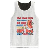 You Look Like 4th Of July Makes Me Want A Hot Dog Real Bad Mesh Reversible Basketball Jersey Tank