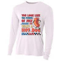 You Look Like 4th Of July Makes Me Want A Hot Dog Real Bad Cooling Performance Long Sleeve Crew