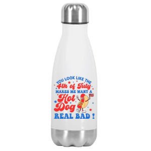 You Look Like 4th Of July Makes Me Want A Hot Dog Real Bad Stainless Steel Insulated Water Bottle