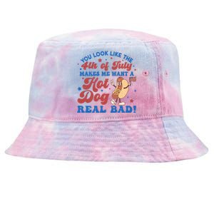 You Look Like The 4th Of July Makes Me Want A Hotdog Real Bad America Tie-Dyed Bucket Hat