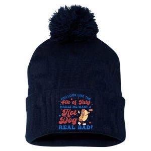 You Look Like The 4th Of July Makes Me Want A Hotdog Real Bad America Pom Pom 12in Knit Beanie